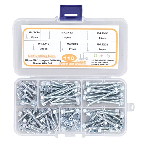 110 Pzs Tornillos M4.2 Autoperforantes Hexagonal miniatura 4