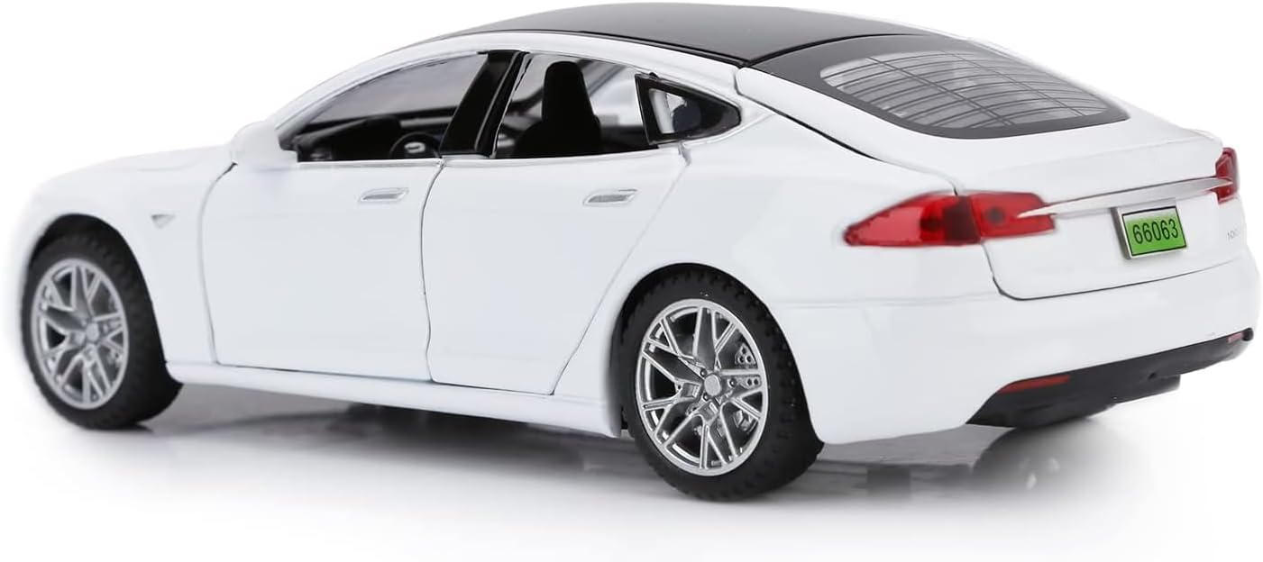 SASBSC Toy Cars Model S Die Cast Metal Model Cars with Door Open Light and Sound Pull Back Car Toys for Boys and Girls 3-12 Years Old