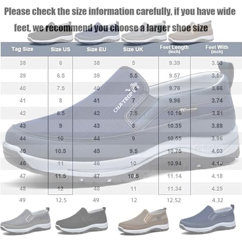 Auguscare Shoes Men, Men's Arch Support Slip-on Canvas Loafers, Men's Mesh Breathable Walking Shoes, Outdoor Casual Non Slip Orthopedic Sneakers2