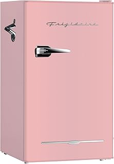 Frigidaire EFR376 Retro Bar Fridge Refrigerator with Side Bottle Opener, 3.2 cu. Ft, Pink/Coral