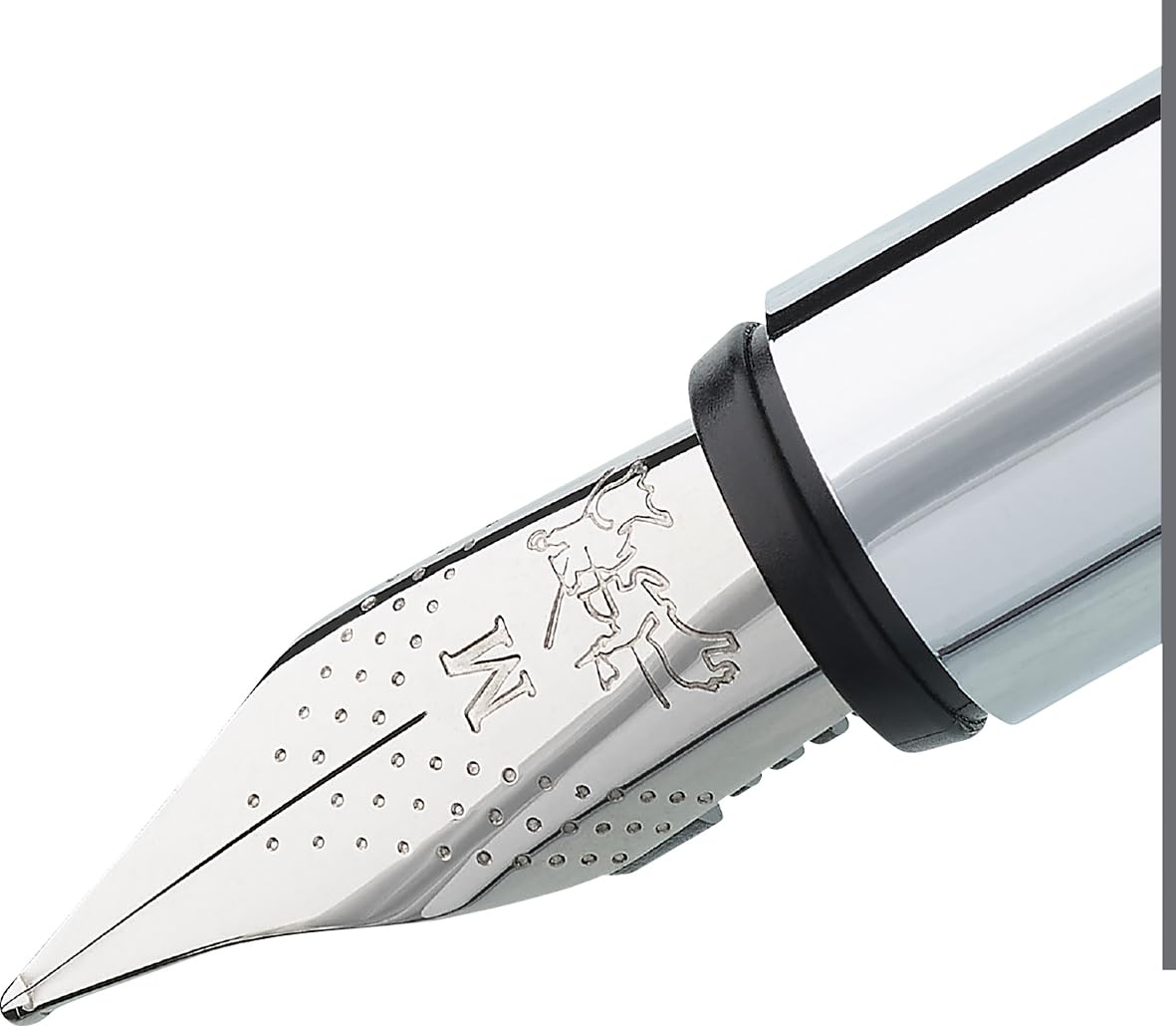 Faber-Castell - zestaw upominkowy Neo Slim ze stali nierdzewnej | Zestaw z piórem wiecznym M, długopisem, konwerterem i kałamarzem 30 ml, edycja jubileuszowa w metalowym pudełku