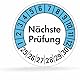 beihaasnatuerlich® 100 Prüfplaketten 30mmØ Nächste Prüfung 2024-2029, selbstklebend, Prüfaufkleber, E-Check Prüfetikett, Plakette, TÜV-Plakette (30 mm Ø, Blau 100)