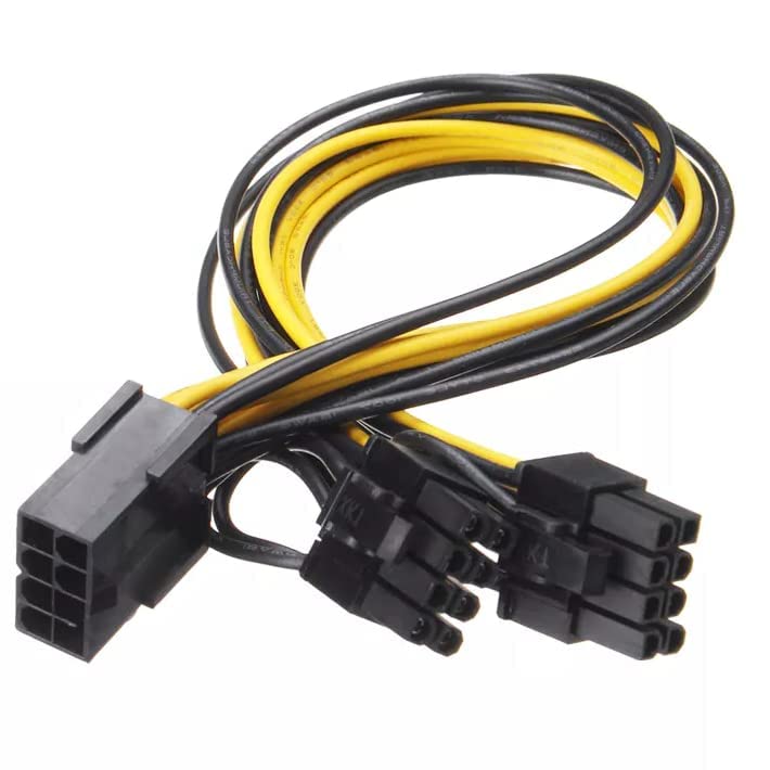 Dual 8 Pin [6+2] Male PCI Express to 8 Pin Female Adapter Power Cable Y Splitter Cable for Graphics Video Card GPU Wire, Mining and Gaming, 18AWG 20cms (Pack of 1)-image-21