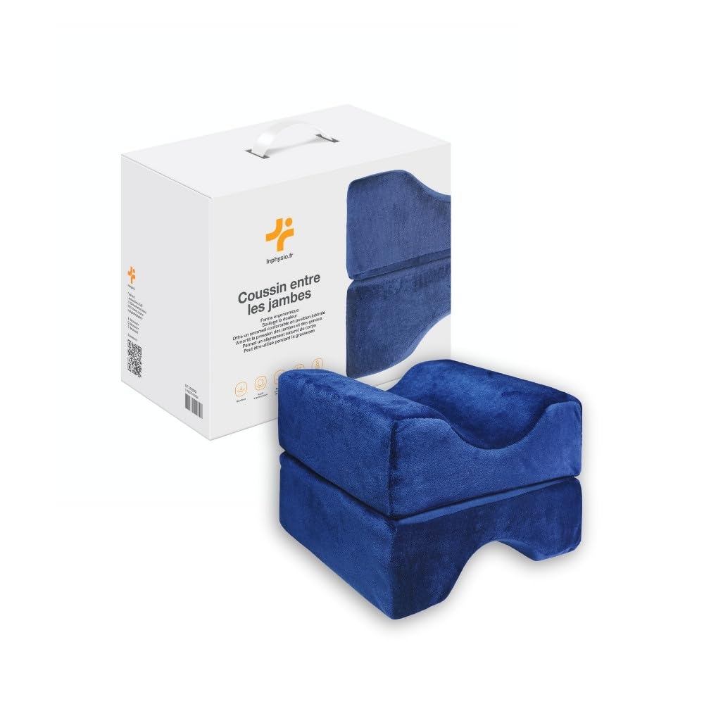 Inphysio® Ergonomique Coussin Entre Jambes pour Dormir, Coussin Genoux Nuit Orthopédique, Coussin Memoire Forme, Coussin Relève-Jambes, Coussin pour Genoux Dormir, Anti Douleur - 25x20x17 cm