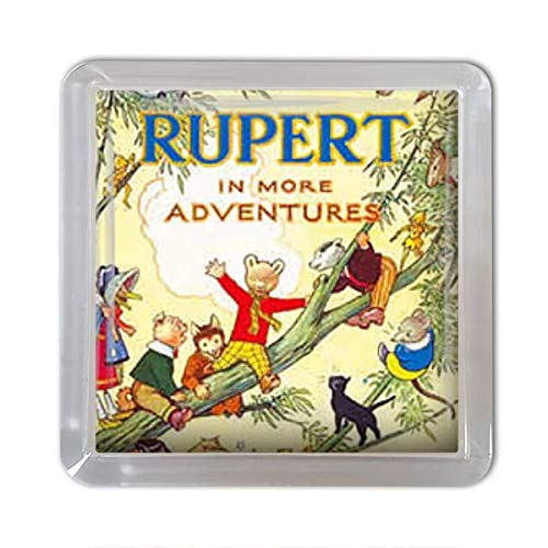 Rupert Bear Coaster – Handmade Vintage Design - 10x10cm Acrylic - Collector’s Gift