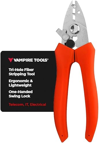VAMPLIERS Herramienta pelacables de fibra óptica de alta precisión de 5.5 "con tres agujeros. Para pelar la chaqueta de fibra, el recubrimiento