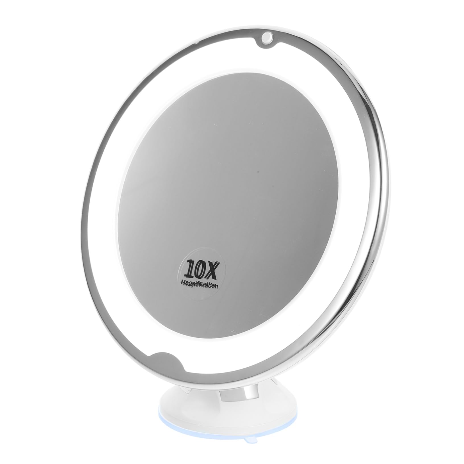 Mikinona Miroir de Maquillage LED X10, Miroir Grossissant Rotatif de Bureau, Abs et Verre, Éclairage Lumineux pour Maquillage la Maison