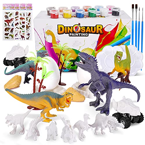 WoRuyKot 12 Pezzi Kit Dinosauri Fai da Te in Legno per