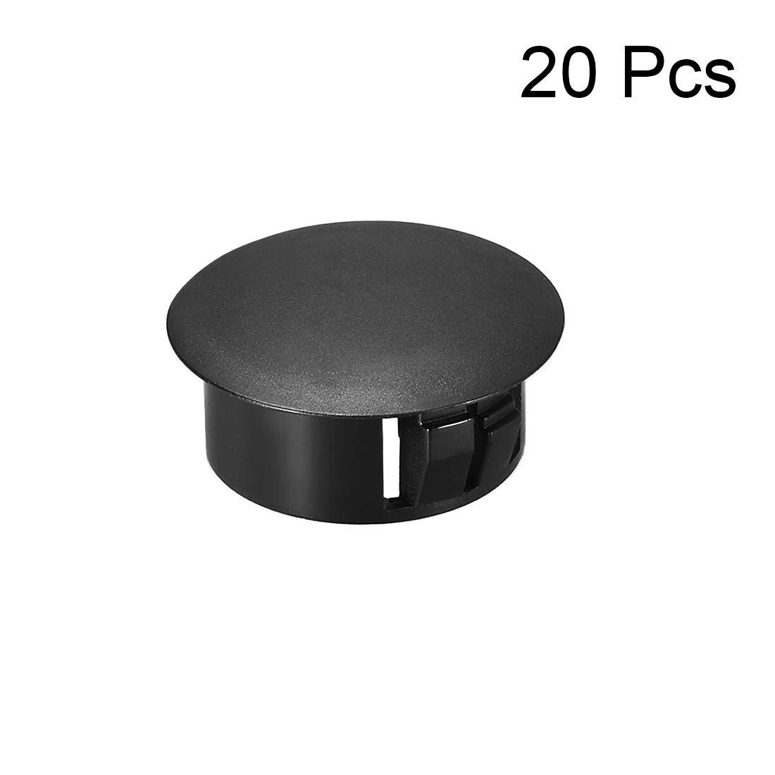 Sourcingmap 20pcs Mounting 19mm X 10mm Black Nylon Round Snap Panel Locking Hole Plugs Cover, 19mm-20pcs - Image 2