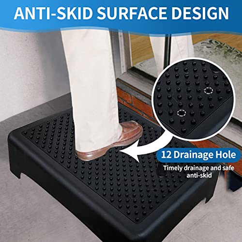 Step Stool For Adults Elderly, Sturdy Portable Half Stepping Stool Anti Slip Mobility Daily Aids Indoor/Outdoor Wide Safety Platform For Kitchen Bed Toilet Bathroom Cars,Black #TOP1