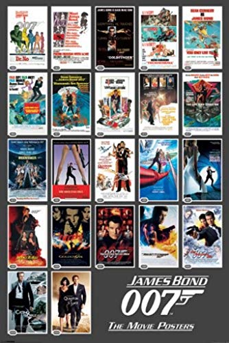 Pyramid America James Bond 007 The Movie Posters Spy Film Series Franchise 22 Movies Cool Wall Decor Art Print Poster 24x36