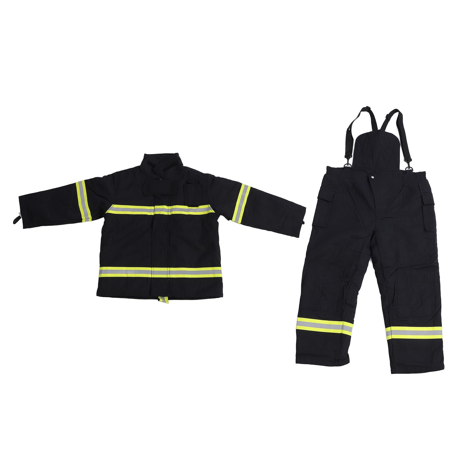 ZJchao Mono Protector Multicapa Resistente Al Calor con Ribete Reflectante, Chaqueta y Pantalones Aislantes de Llamas para Equipo de Seguridad Industrial