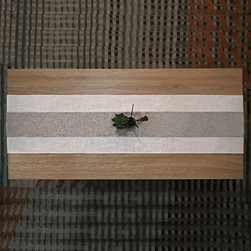 EULOND Runner Tavola Moderno, Runner da Tavolo in Canapa di Bamboo, Utilizzato per la Decorazione d'interni in Stile Naturale Retrò, Riunioni di Famiglia, Matrimoni, ecc. - 180 × 30cm - immagine 3