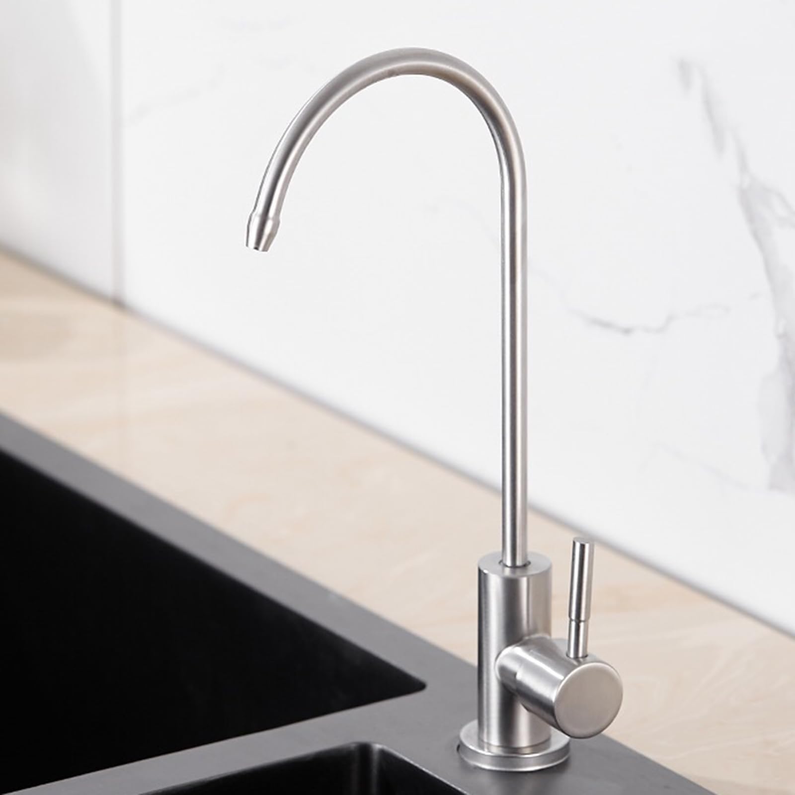 ZQFHSX Drinking Water Filter Tap - Swan Neck Kitchen Sink Faucet with Cooling Swivel for Easy Access