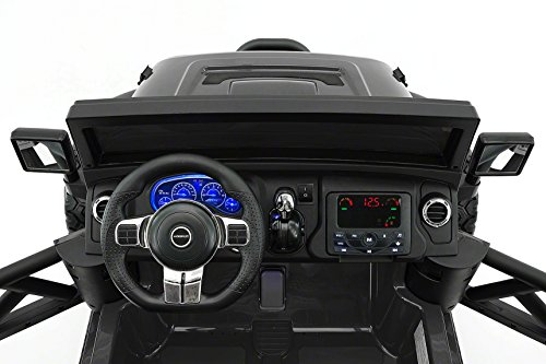 Moderno Kids Explorer 2 (Two) Seater 12V Power Children Ride-On Car Truck with R/C Parental Remote + EVA Rubber LED Wheels + Leather Seat + MP3 Music Player Bluetooth FM Radio + LED Lights (Blue)