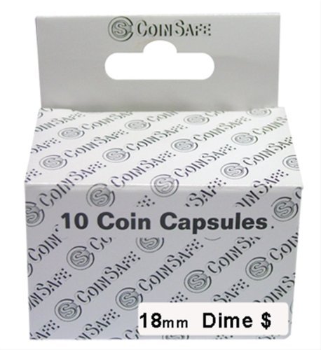 CoinSafe Capsules for Dimes, Box of 10 (18mm)