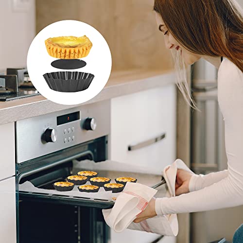 20 Pack Non Stick Mini Tart Tins with Loose Base 3 inch Mini Quiche Tins Removable Bottoms Round Egg Tarts Pan Pie Tin for Baking - Image 6