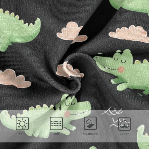 Wusikd Cute Crocodiles Girls' Underwear Cotton Clouds Green Girls Briefs Soft Toddler Underwear 2T3