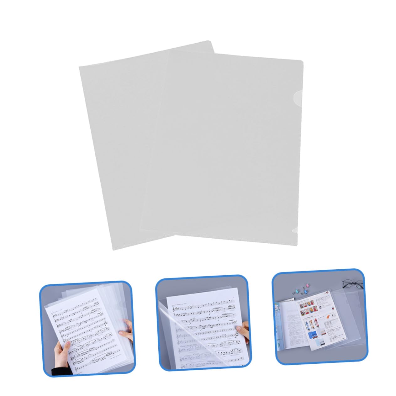 Carpetas de Archivos para Oficina y Escuela, Paquete de 50 Piezas de Plástico Transparentes Finas y Compactas para Proteger Documentos Diseño Profesional