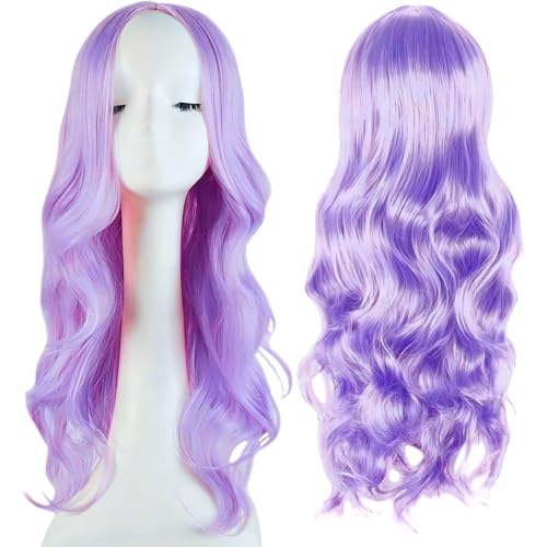 1 Pcs Purple Wigs For Women Charming Purple Hair Suitable For Womens Wigs Exquisite Lilac Wig Fashion Focus Long Wig 70cm Length Suitable For Elegant And Beautiful Ladies
