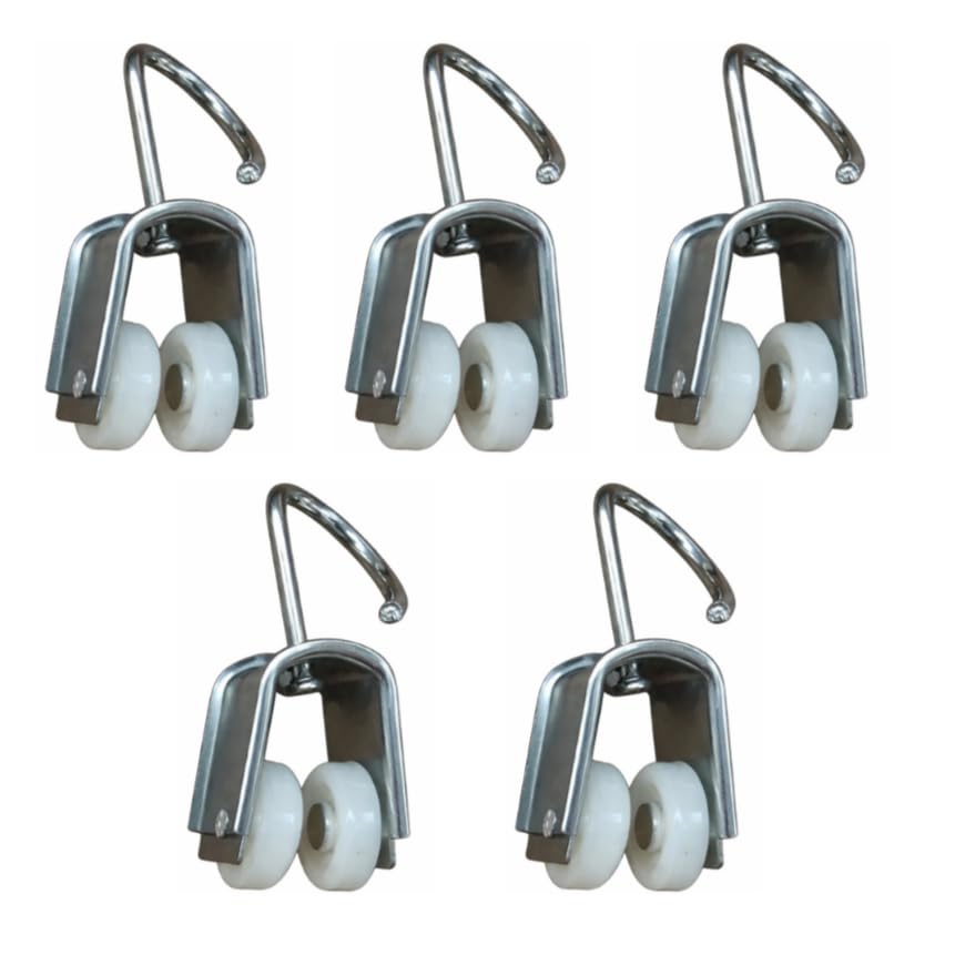 FERPASA® - Poleas Dobles Correderas para Cortinas y Toldos – Pack de 5 Poleas Acero Inoxidable – Recambios Profesionales – Alta Resistencia, Deslizamiento Suave, Fácil Instalación (5)