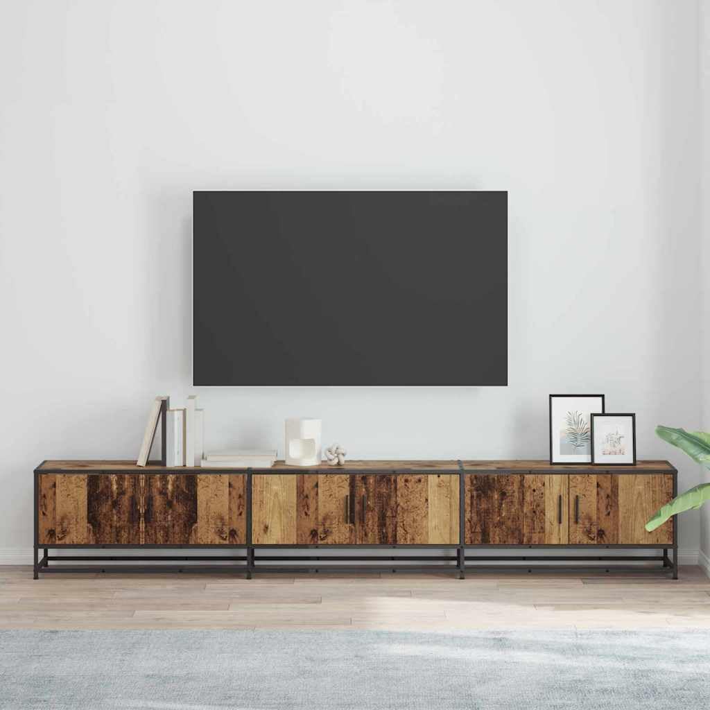 Meuble TV en Bois d'ingénierie 240 x 35 x 41 cm, Banc de Rangement avec étagères et tiroirs, Support Mural pour télévision, Console Moderne pour Salon séjour Chambre