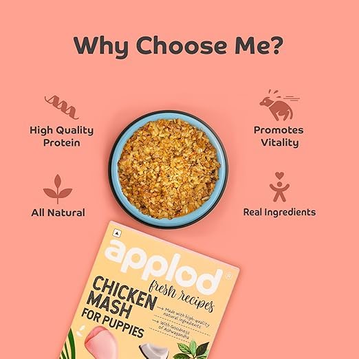 Image of Chicken Mash Fresh Dog Food for Puppies | Soft Easy-to-Digest High-Protein Chicken Meal | Supports Growth, Immunity & Healthy Development | 300g x 3