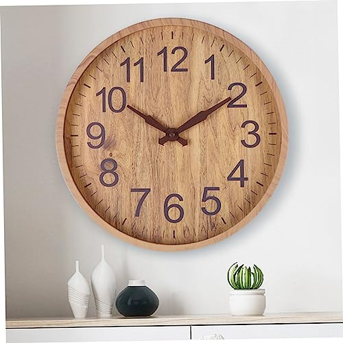 Horloge murale imitation bois VOSAREA pendule décorative salon - 4