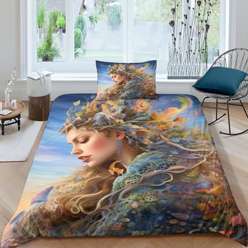 Housse de couette papillon 3D parure lit microfibre 135x200
