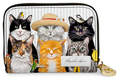 Monarque Carteira blindada com zíper e assinatura RFID, Mary Lake-Thompson Cats, Carteira com zíper