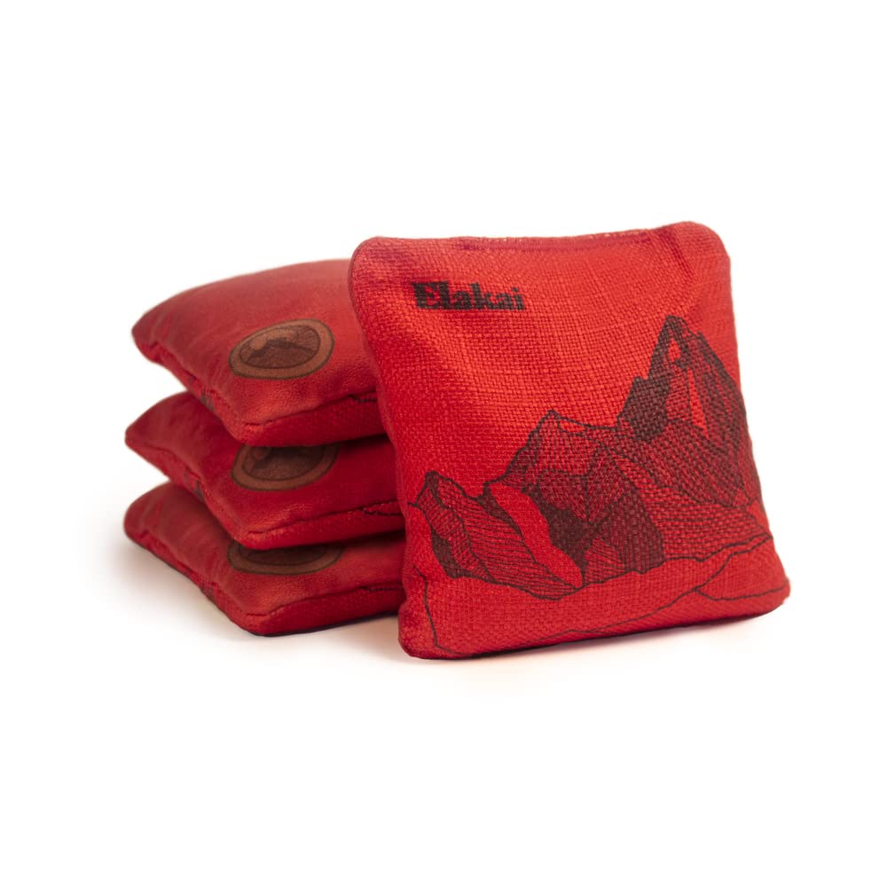 Elakai Cornhole Bags All Weather Dual Sided Slick and Stick Regulation Size and Weight Set of 4 Regulation 6 in x 6 in
