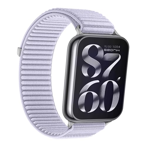 JYMYI Pulseras de Repuesto para Xiaomi Mi Band 9 Pro Wristband,Nylon Correas Pulseira Bracelet Strap Armband Banda de Reloj Correa de Reloj Brazalete para Xiaomi Mi Band 8 Pro Smartwatch (púrpura)