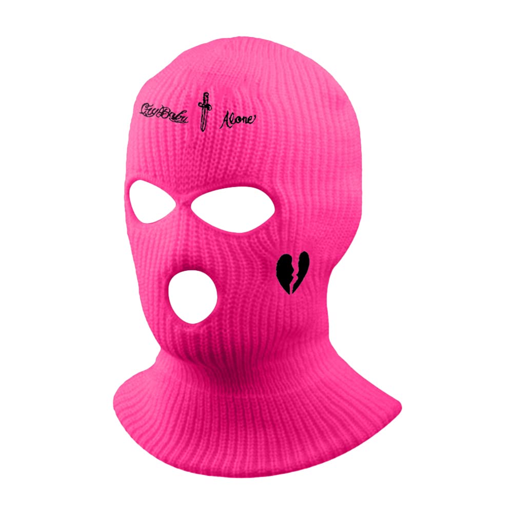 FitBest 3 Hole Balaclava Full Face Cover Knitted Winter Warm Balaclava for Men Women Outdoor Sports Cycling Skiing Rose Red