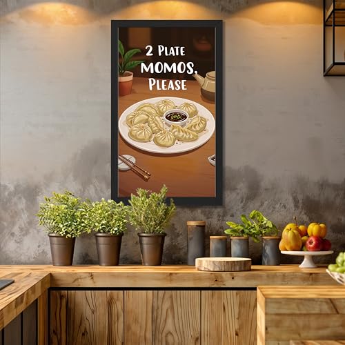 Image of NoWorries Wall art framed painting food posters for cafe decor (Synthetic wood frame) inch300 GSM premium art HD prints inch Wall painting for Home & Kitchen Decor (Pattern illustration)( Set of 1, Framed Painting) (BLACK, ART-4, 10X19INCHES)