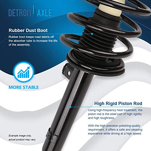Image of Detroit Axle - Struts Shocks for BMW 328i 328Ci 325i 325Ci 323i 323Ci 320i 330Ci 330i Complete 2 Front Struts with Coil Spring Assembly 2 Rear Shock Absorbers Replacement
