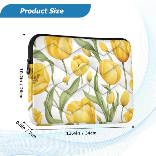 Funda para laptop de 13-14 pulgadas con diseño tulipanes acuarela naranja miniatura 3