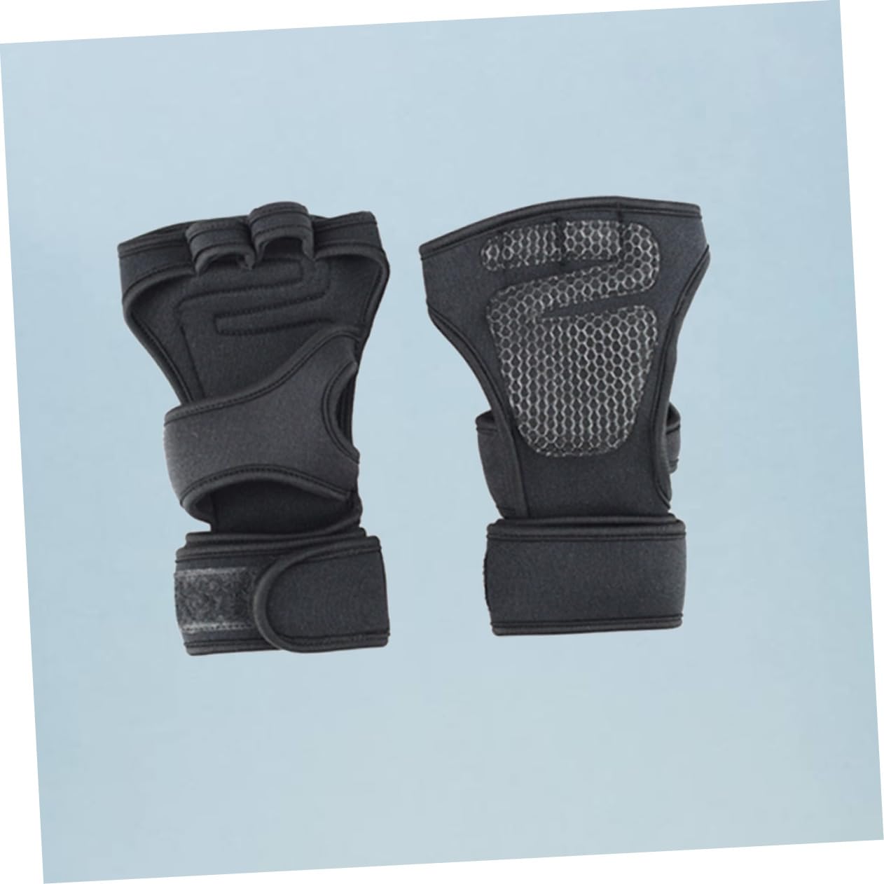 DOITOOL 2 Paia di Guanti da Sollevamento Pesi da Uomo Donna Guanti da Ciclismo a Mezze Dita Guanti da Equitazione Guanti Protettivi Palmo in Gel di Silicone Neri