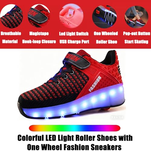 Image of Ylllu Kids LED Roller Skate Shoes with Wheel Light up Roller Shoes Gift for Girls Boys Children