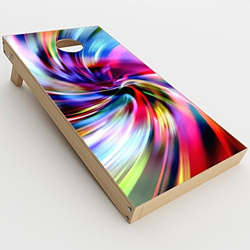 Skin Decal Vinyl Wrap for Cornhole Outdoor Board Game Bag Toss (2 x Pcs. Skins only) / Color Swirls Trippy
