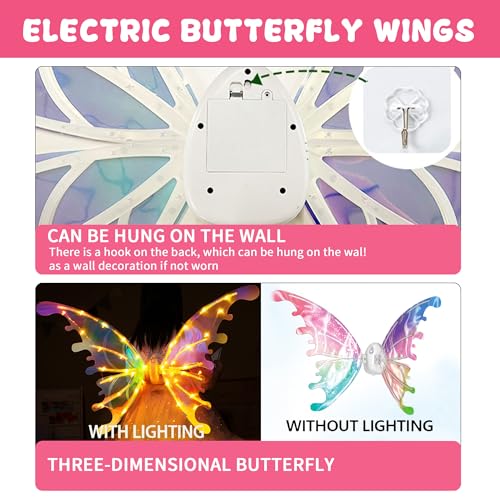 Alas de hada con luces LED para niñas miniatura 3