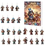 Dackel Weihnachts-Advent Niedliche Acryl-Dekorationsanhänger