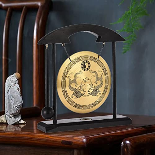 Mini Desktop Gong, Tisch Windspiel Schlaginstrumente mit Hammer, Taiji Symbol Chinesischer Klatsch-Diagramm Schreibtisch Gong, Schlaginstrumente für Wohnkultur Einweihungsgeschenk - Image 4
