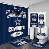 Namdeva 4PCS/Set Cool Sports Shower Curtain, Texas Star American Football Player Athlete Championshi