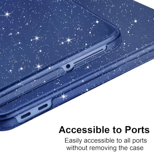 Image of Midkart Compatible with MacBook Neo Case 13 inch 2026 Release Model A3404 with A18 Pro Chip Hard Shell Case Cover with Keyguard and Dustplugs, Indigo Transparent Glitter