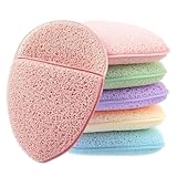 KNUIUYY 6 Pz Pulizia Viso, Spugnette Viso Pulizia, Cuscinetti Detergenti Riutilizzabili per Pulizia Profonda Pori, Punti Neri, Pelle Morta, Esfoliante, Rimozione Trucco