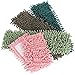 com-four® 4X Housse de Rechange pour Balai à Franges - Housse de Balai à Franges en Microfibre Chenille pour Un Nettoyage en Profondeur - Housse de Balai à Franges (4 pièces - Bleu/Rose/Vert/Gris)