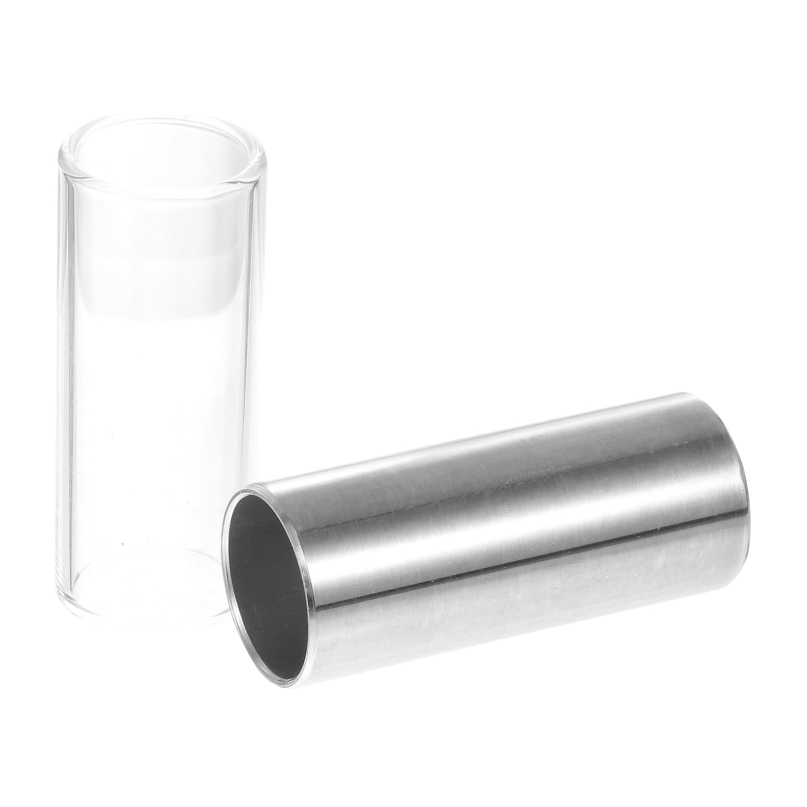 HEMOTON Electric Slide Guitar Accessory 2 Pcs Slide Bars Stainless Steel Glass Material