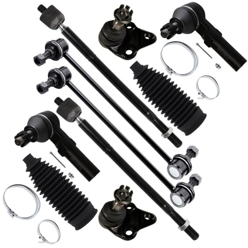 SCITOO 10pcs Front Suspension Kit Lower Ball Joint Inner Outer Tie Rod End w/Boot Sway Bar End Link Replacement for 2009-2019 for Toyota Corolla