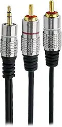 PIX Cabo P2+Rca Fitz - P2 Estéreo X 2 Rca Macho Plug Metal - 10M