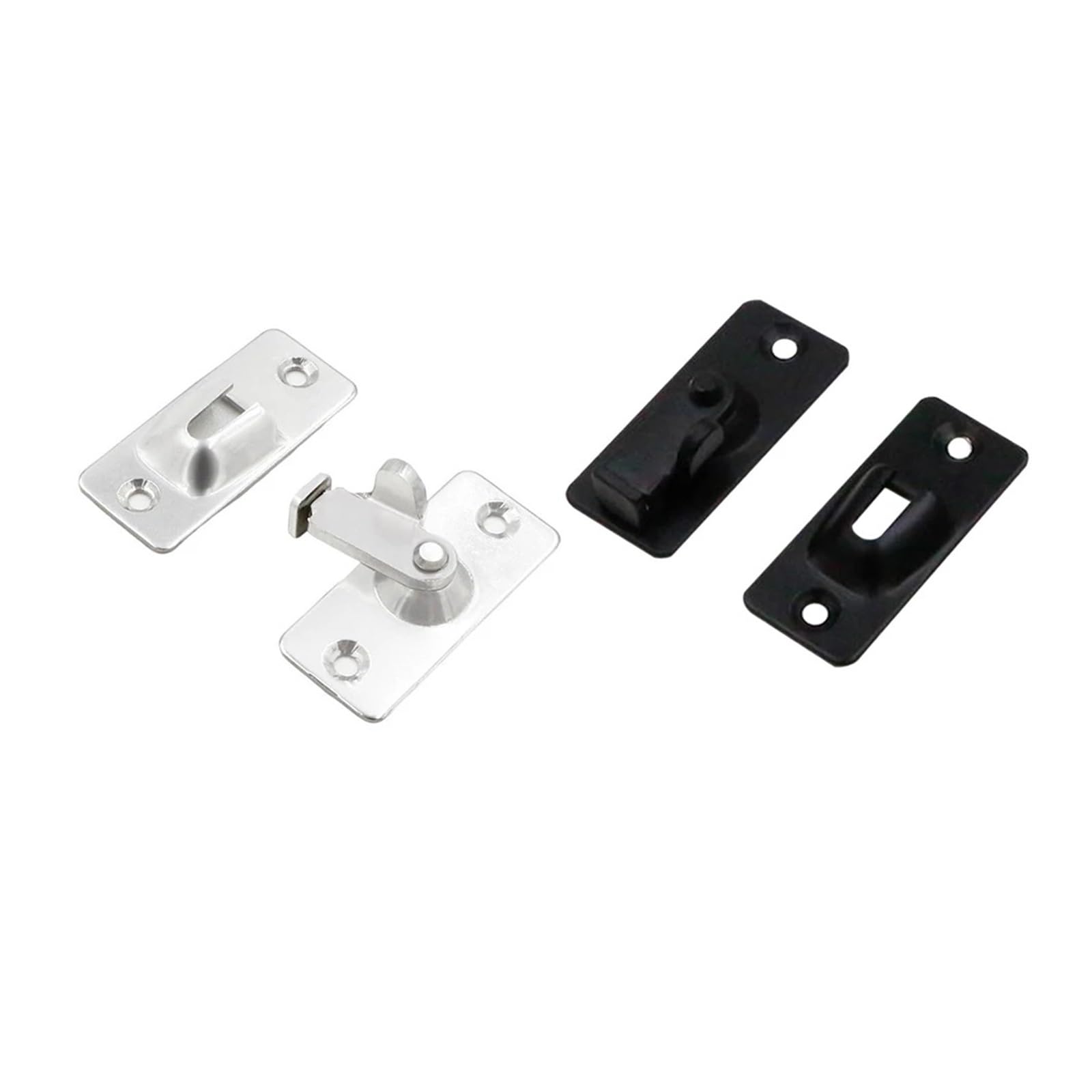 gate Bolt 90 Degree Right Angle Door Lock Barn Latch Bolt Stainless Steel Hook Buckle Security(Black)